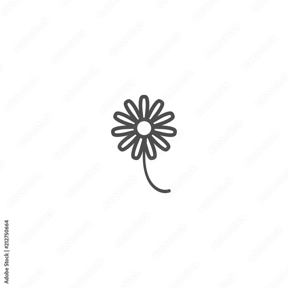 Black flat icon of camomile Black flat icon of camomile