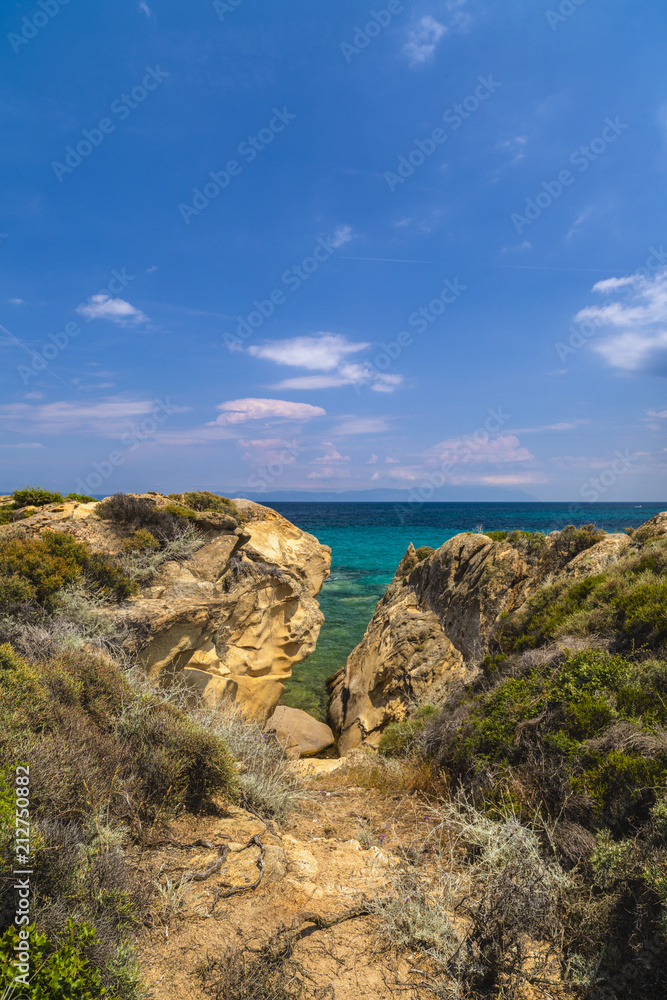 Landscape with a beautiful sea-shore image in Greece Landscape with a beautiful sea-shore image in Greece