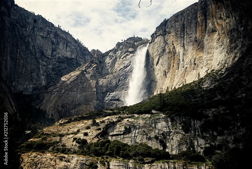 waterfall nature mountains