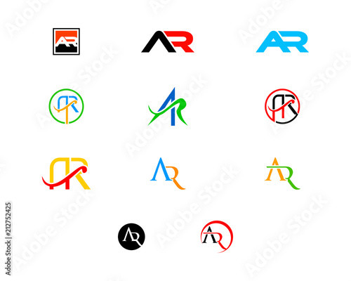 ar letter logo collection