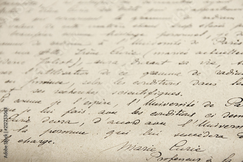 Curie handwriting research
