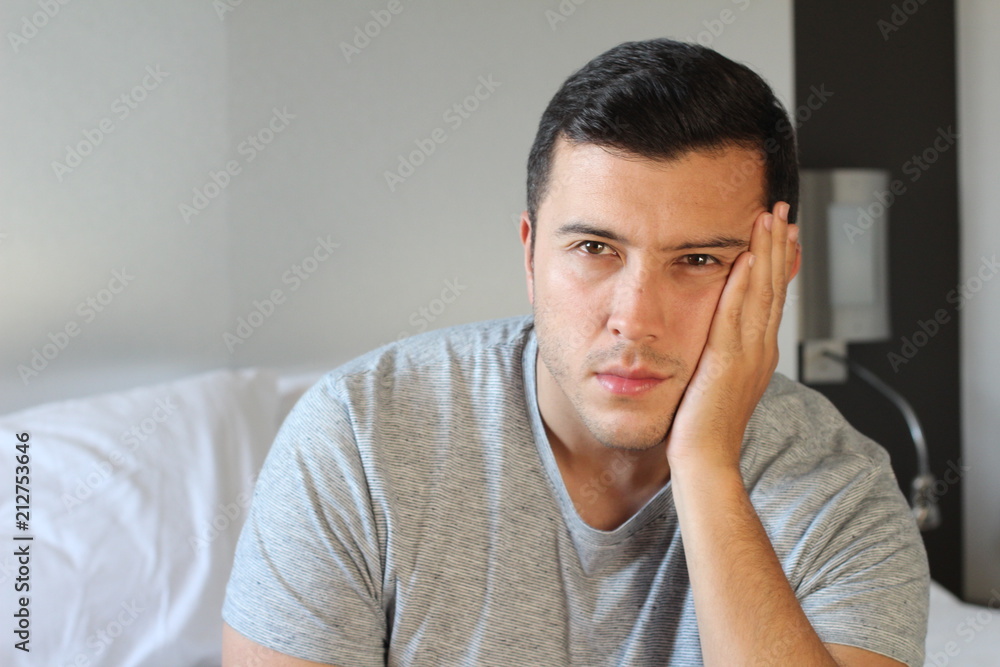 Obraz premium Man with despair close up