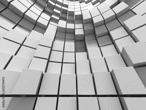 Abstract White Cubes Wall Background