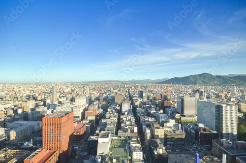 Sapporo Panorama Cityscape from JR Tower Observation Deck T38 Sapporo  Northern Japan.