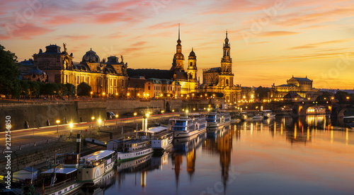 Dresden city skyline -evening panorama of the city ,Dresden, Saxony, Germany © Mike Mareen