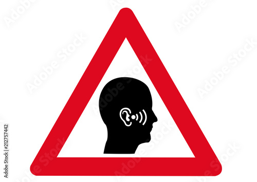 Schild Achtung Hörgerät