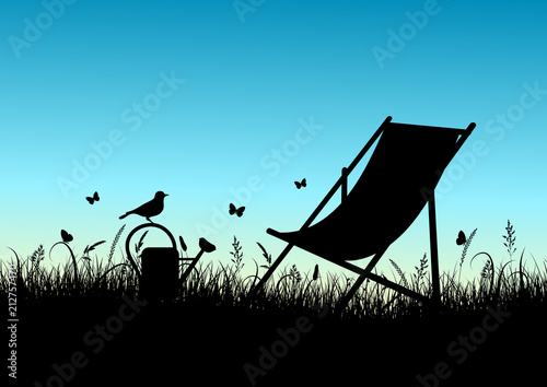 Summer Meadow Canvas Chair Banner Sundown Blue
