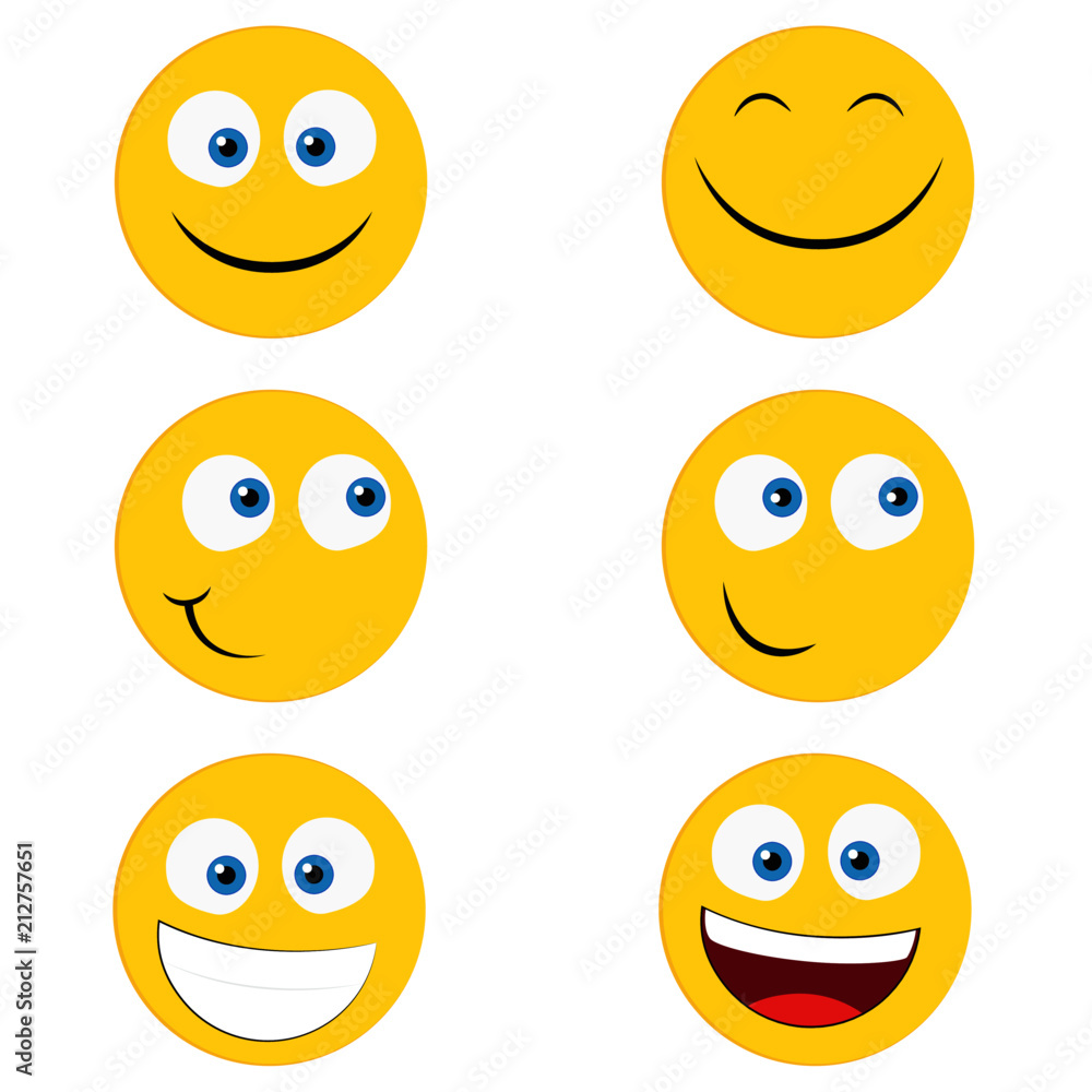 Fototapeta premium Emoji set - happy
