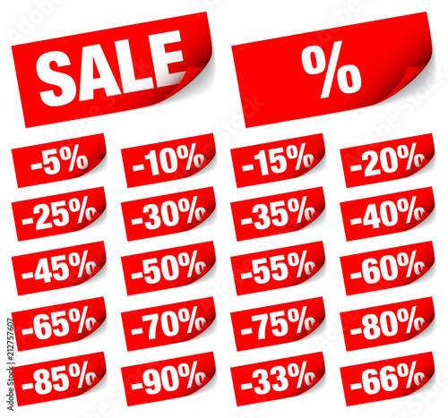 Sticknotes Set "Sale" Minus Red