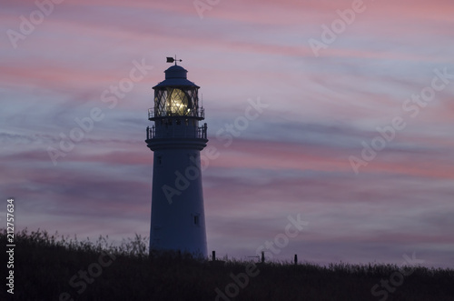 Close Up of a Lighthouse at Dusk