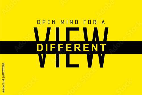 Different view slogan text simple flat style illustration