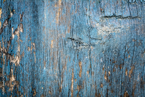 Blue vintage wood background. Blue abstract background. Top views. photo