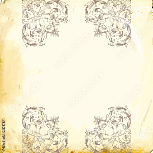 Vector baroque of vintage elements for design. 