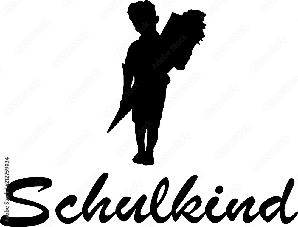 Silhouette Kind Schulanfang