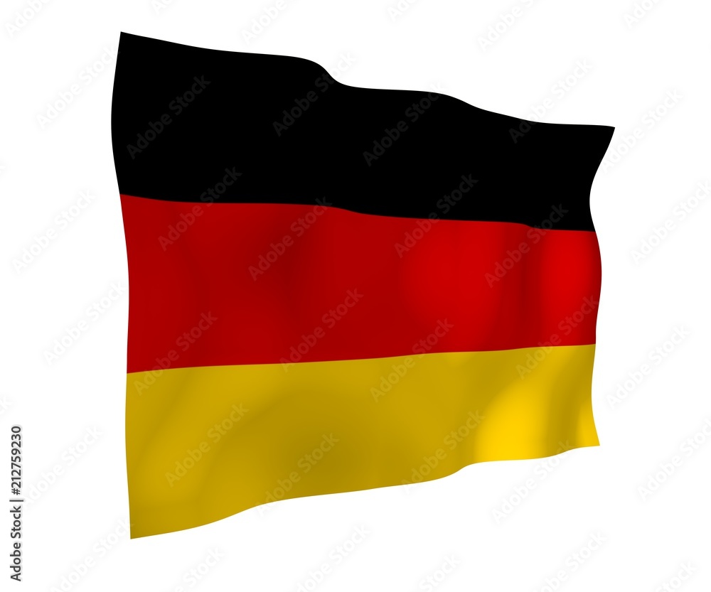 Naklejka premium Flag of Germany. Wide format 3D illustration. State symbol of the Federal Republic of Germany. 3D rendering