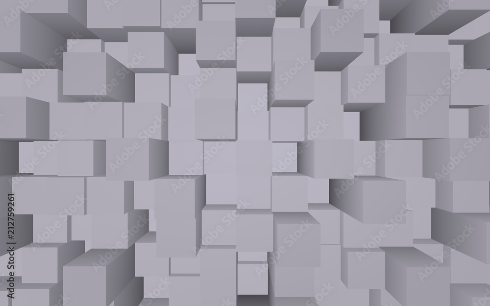 Abstract gray elegant cube geometric background. Chaotically advanced rectangular bars. 3D Rendering, 3D illustration Abstract gray elegant cube geometric background. Chaotically advanced rectangular bars. 3D Rendering, 3D illustration