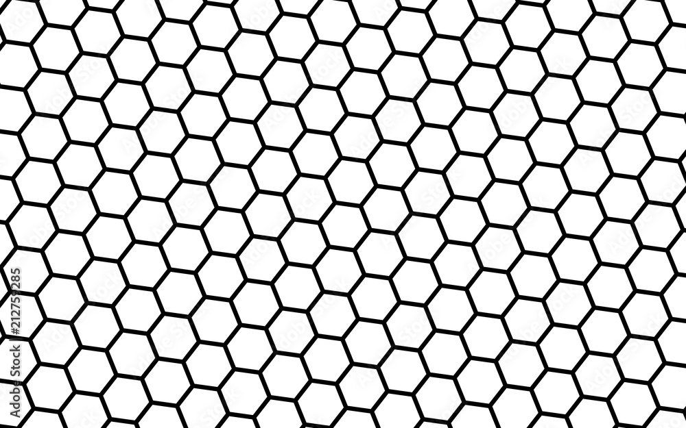 Naklejka premium Black honeycomb on a white background. Isometric geometry. 3D illustration