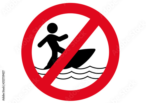 Schild Surfen verboten