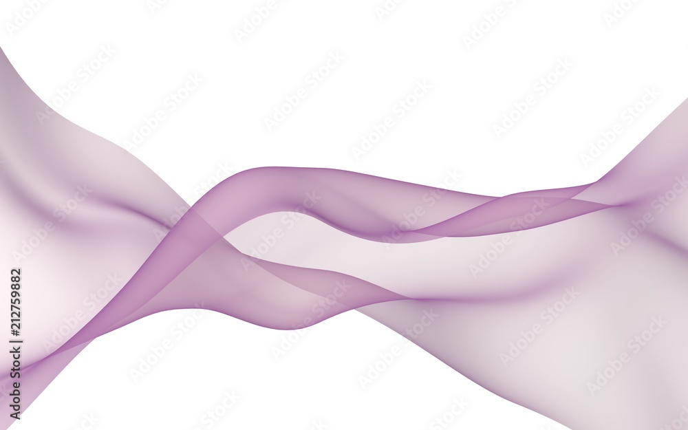Abstract purple wave. Bright purple ribbon on white background. Raster air background. Abstract purple smoke. Purple scarf. 3D illustration Abstract purple wave. Bright purple ribbon on white background. Raster air background. Abstract purple smoke. Purple scarf. 3D illustration