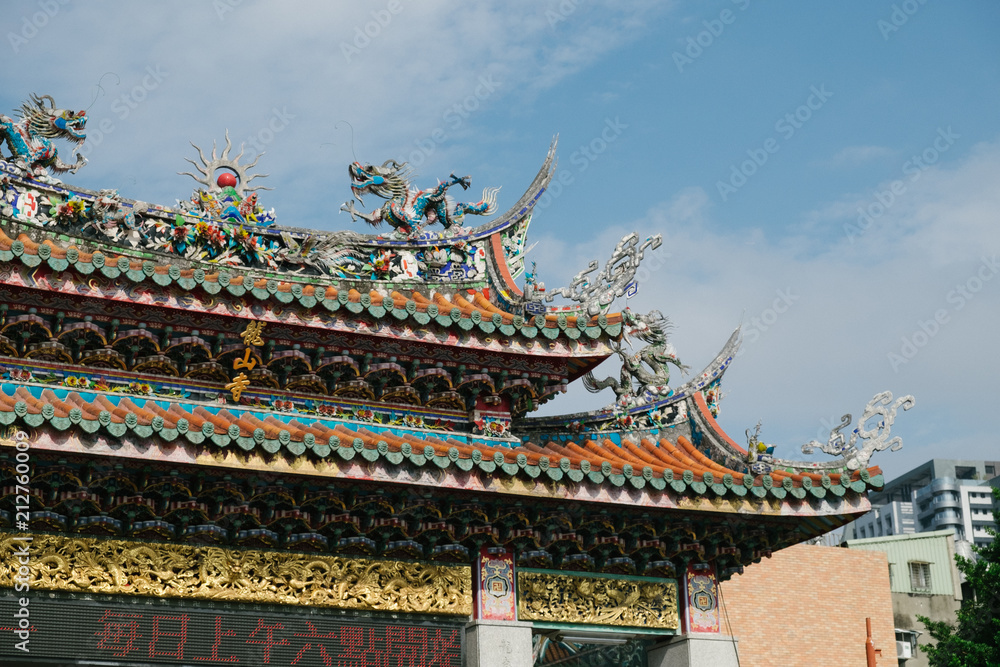 Traditional architecture of ancient chinese temple in Taiwan Traditional architecture of ancient chinese temple in Taiwan