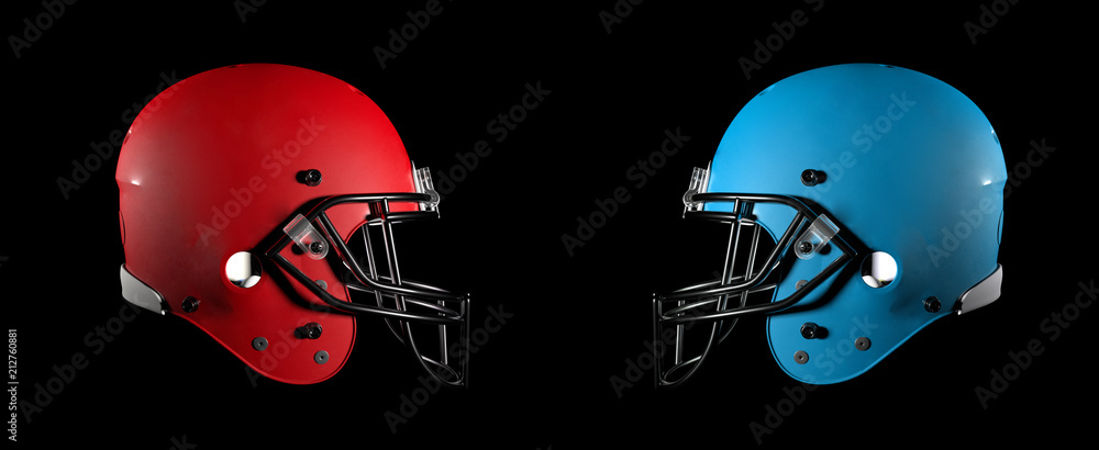 Football helmets isolated and path included Football helmets isolated and path included