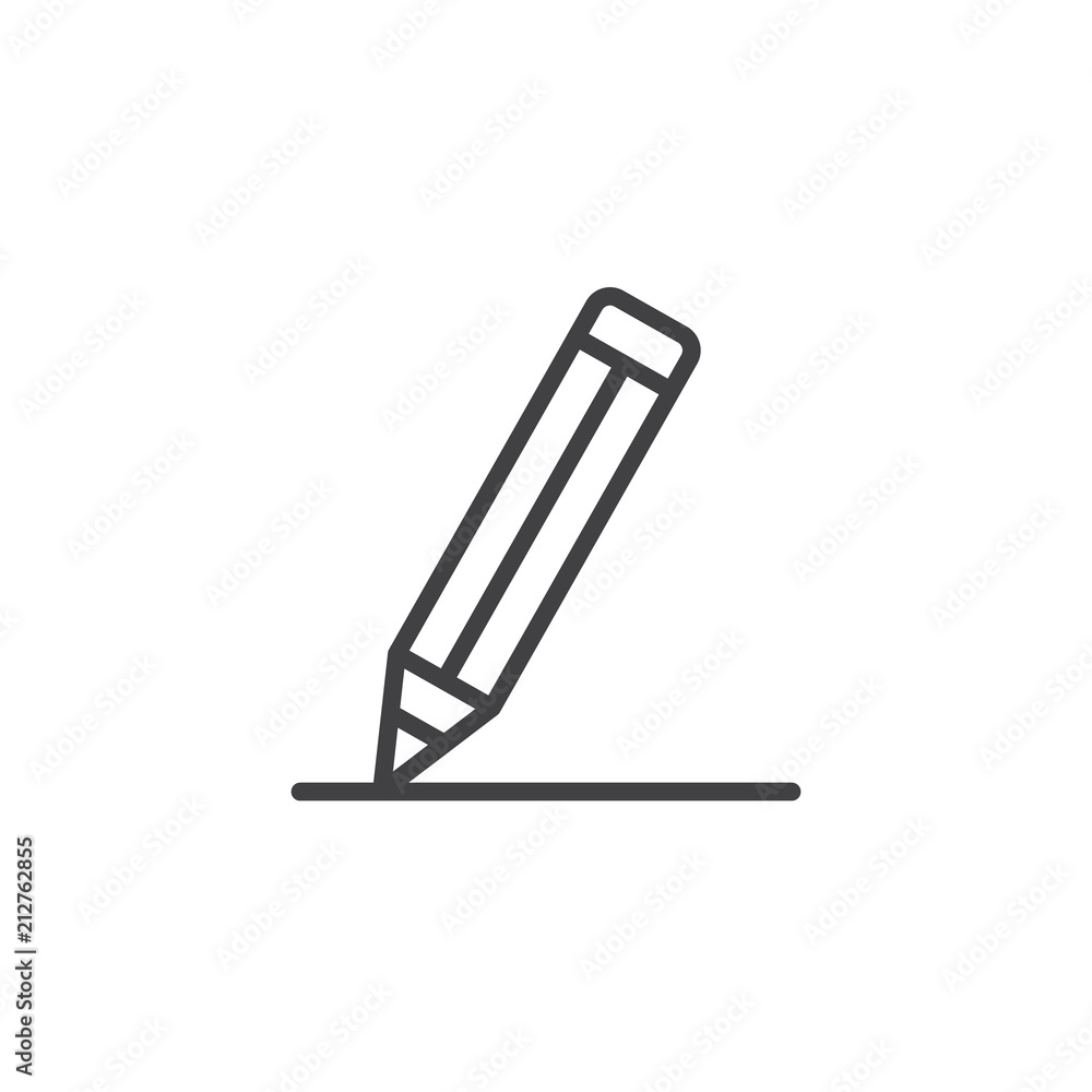 Pencil outline icon. linear style sign for mobile concept and web design.  Crayon simple line vector icon. Edit, write symbol, logo illustration.  Vector graphics Stock Vector | Adobe Stock