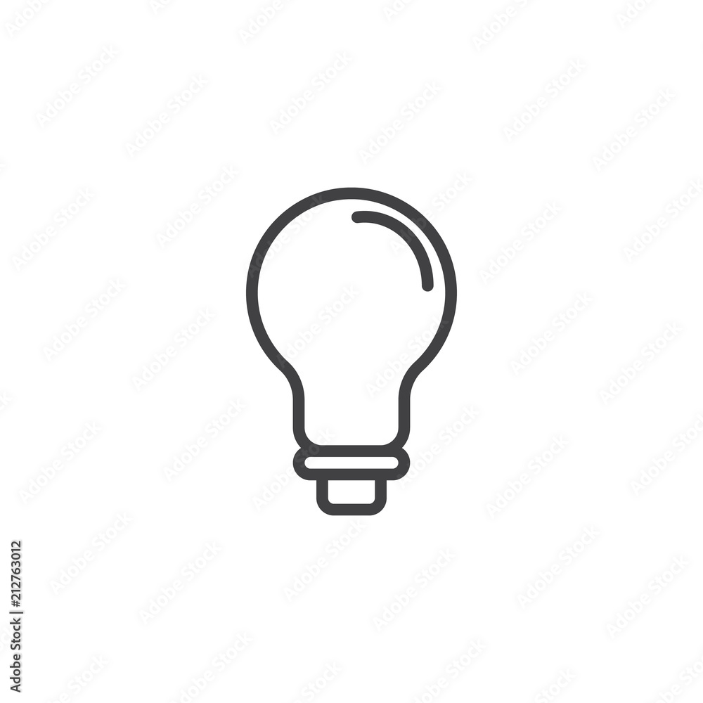 Light bulb outline icon. linear style sign for mobile concept and web design. Idea simple line vector icon. Lamp symbol, logo illustration. Pixel perfect vector graphics Light bulb outline icon. linear style sign for mobile concept and web design. Idea simple line vector icon. Lamp symbol, logo illustration. Pixel perfect vector graphics