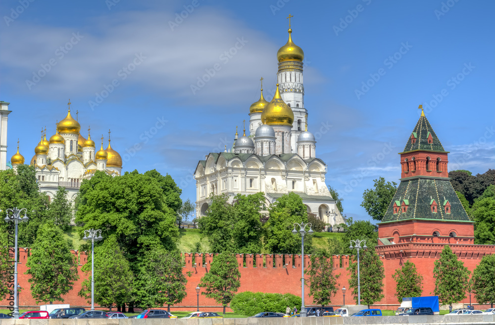 Moscow Kremlin towers and cathedrals, Russia