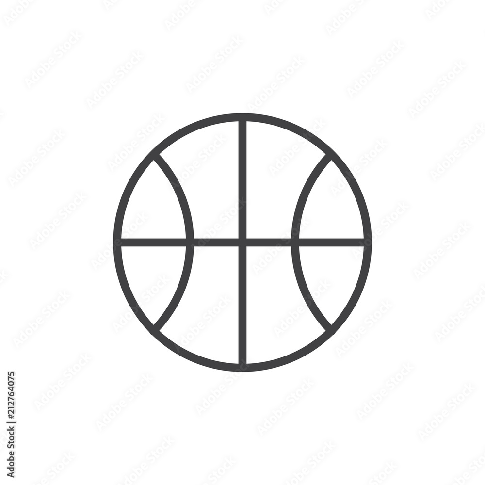 Basketball ball outline icon. linear style sign for mobile concept and web design. Sport simple line vector icon. Symbol, logo illustration. Pixel perfect vector graphics