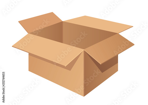 Cardboard delivery box isolated. Vector illustration