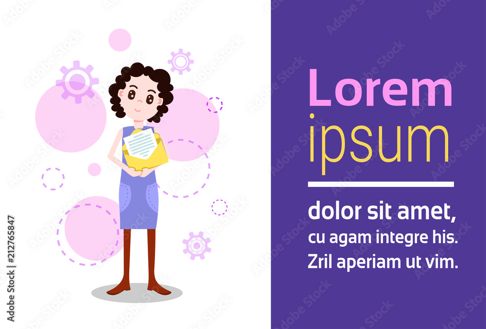 woman character holding paper envelope template for design work or animation over white background full length flat copy space horizontal vector illustration woman character holding paper envelope template for design work or animation over white background full length flat copy space horizontal vector illustration