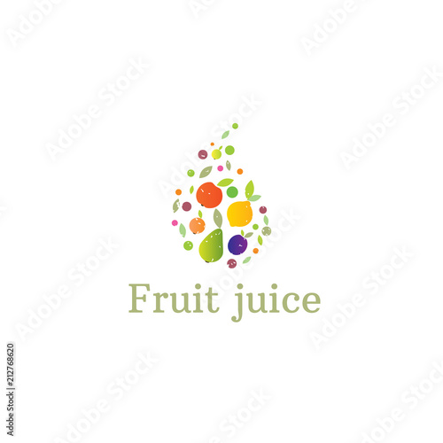 Fruit juice in the form of a drop.