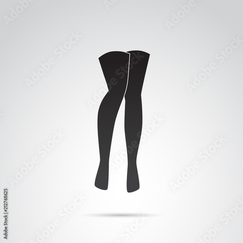 Woman legs in seductive pose vector icon.