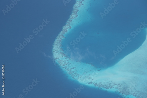 View of Maldives islands took from seaplane