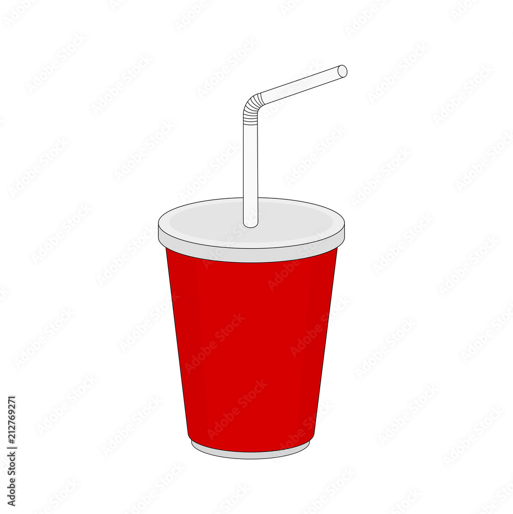 Isolated tasty paper cup fast food soft drink , illustration icon Isolated tasty paper cup fast food soft drink , illustration icon
