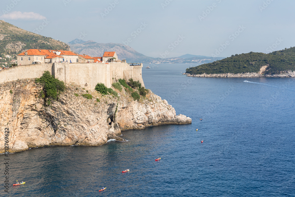Dubrovnik scenic view over the city walls
