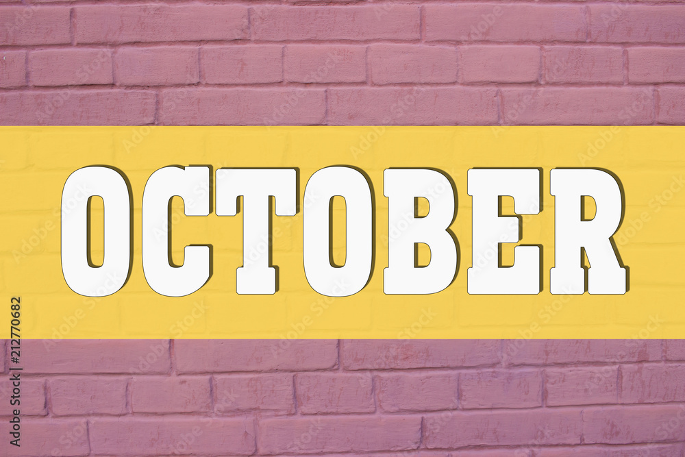 Fototapeta premium October On Purple Bricks Texture