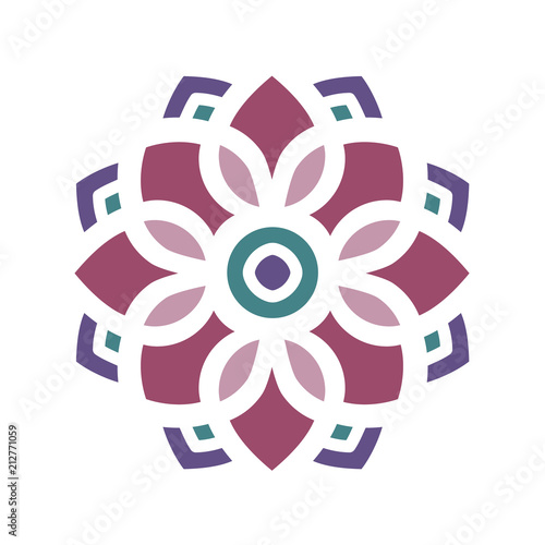 Mandala Logo. Geometric Decoration Ornament.