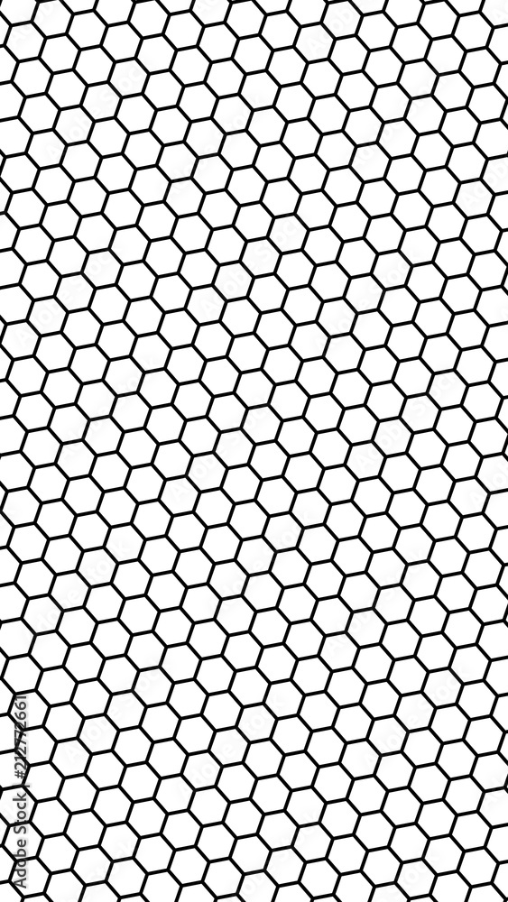 Black honeycomb on a white background. Isometric geometry. Vertical image orientation. 3D illustration Black honeycomb on a white background. Isometric geometry. Vertical image orientation. 3D illustration