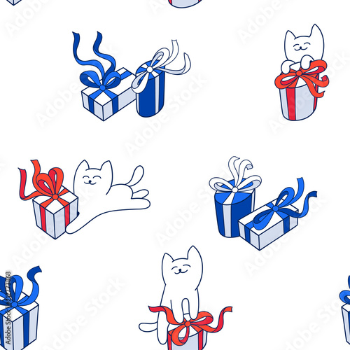 Happy presents day. Vector seamless pattern.