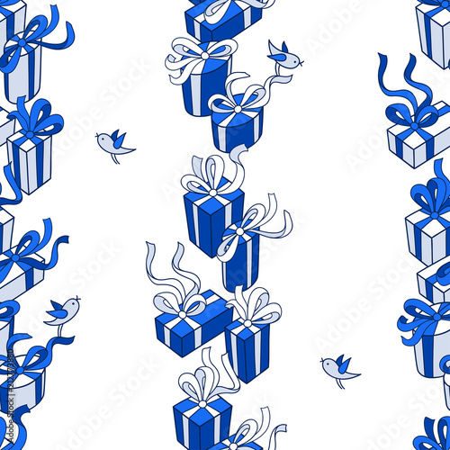 Happy presents day. Vector seamless pattern.