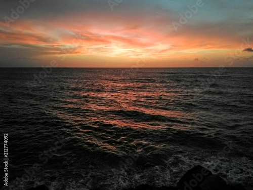 Sunset in Aguada Puerto Rico on Aguadillia Bay photo