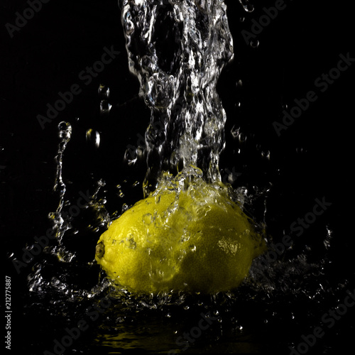 water lemon splash food yellow