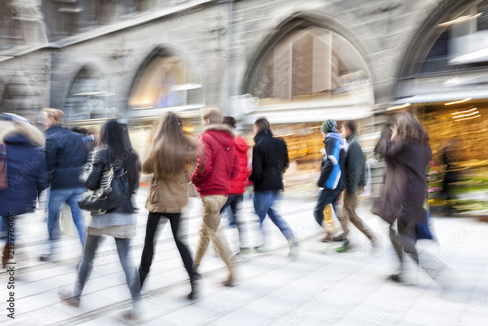 Large group of people walking, rush hour in the city Large group of people walking, rush hour in the city