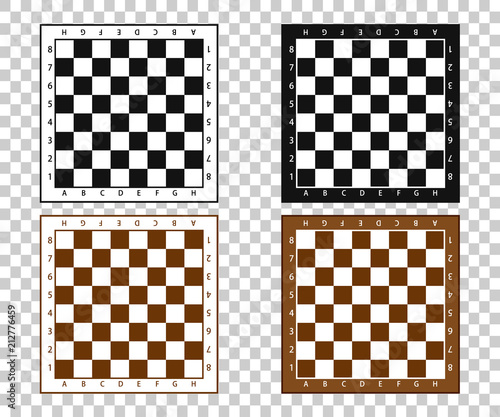 Chess pieces in flat style. Black and white chessboard with chess pieces. Vector illustration EPS10