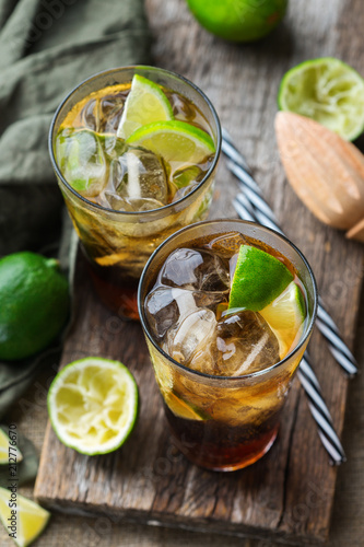 фотографія Cuba libre or long island iced tea alcohol cocktail drink