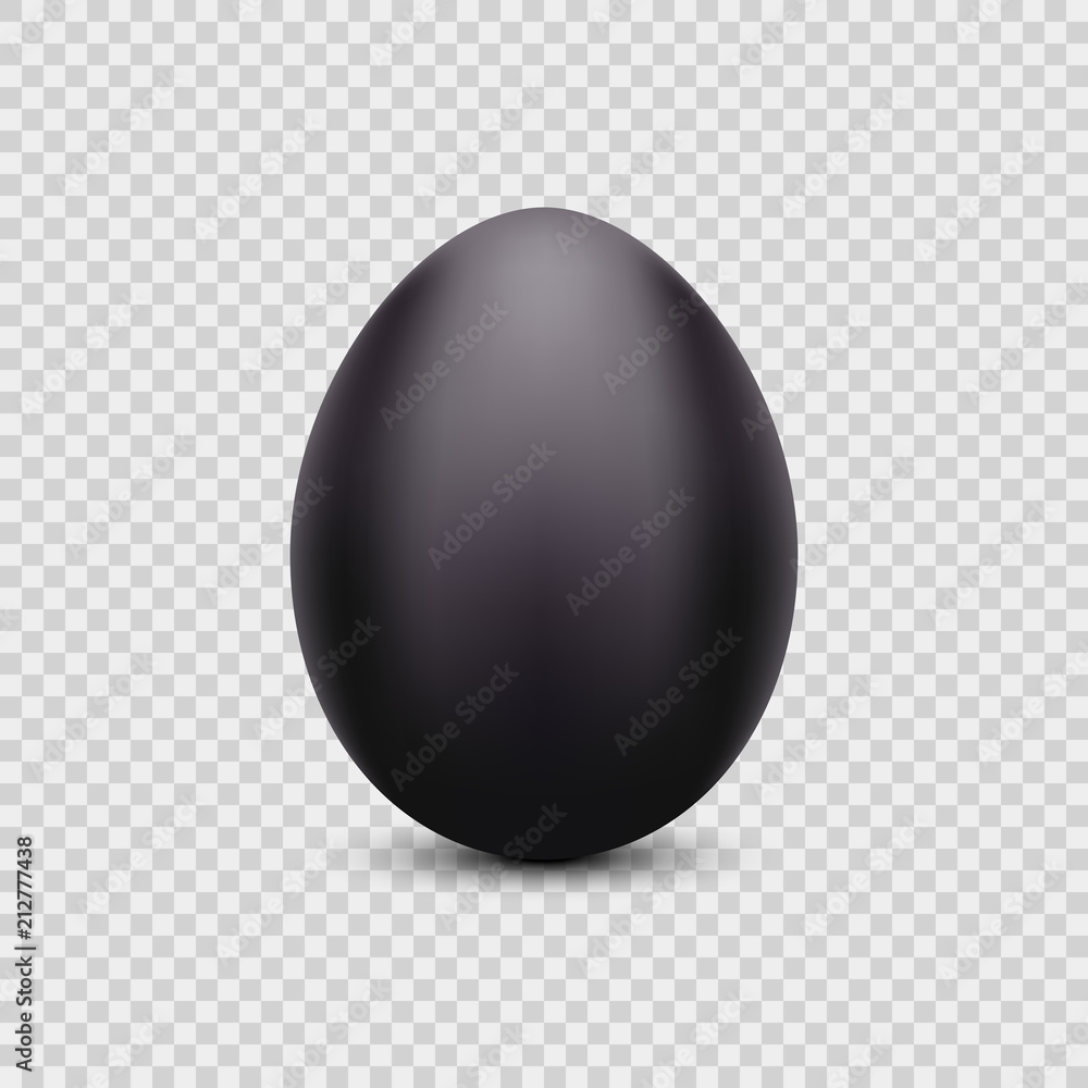 Vector realistic black egg illustration. Shiny isolated Easter black egg concept icon on