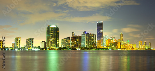 Skyline of buildings at Brickell District, Miami, Florida, USA