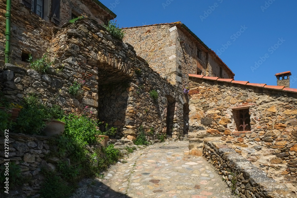 A small city in mountains called Castelnou, France