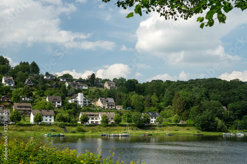 Lake trip in Rurberg, Simmerath, North Rhine Westphalia, in the Eifel National Park in Germany